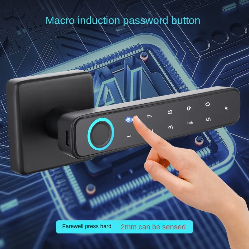 Spherical Password Lock Graffiti Smart Lock Household Electronic Lock Semi-automatic Apartment Lock Open Wooden Door Fingerprint