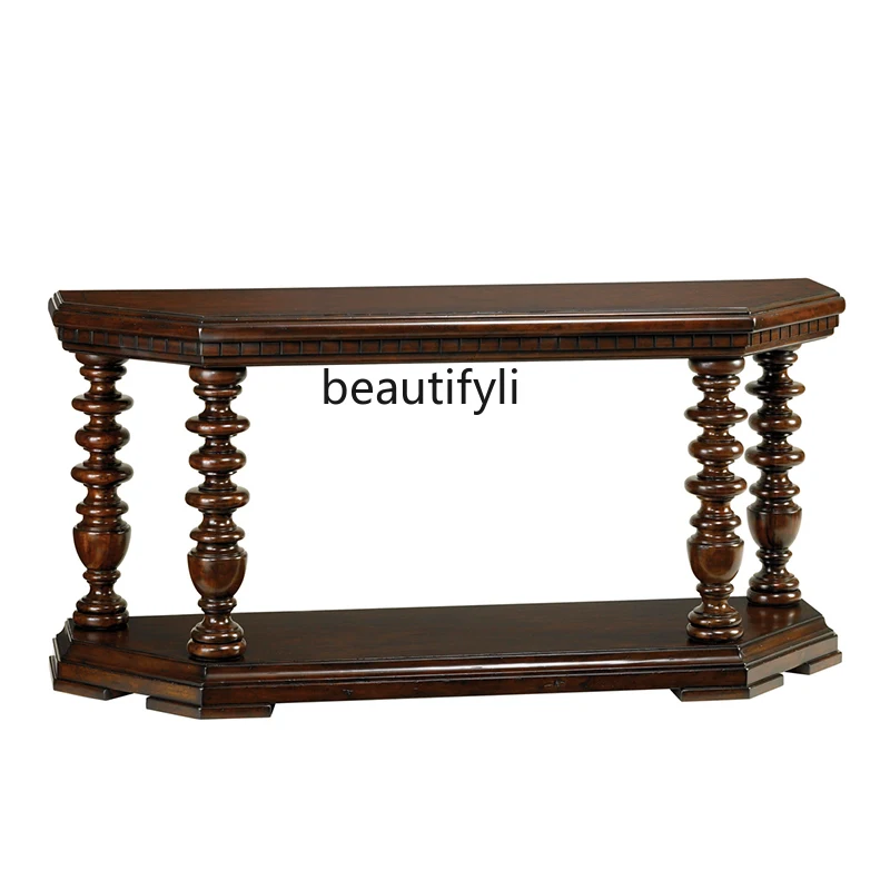 

American Country Solid Wood Console Home Console Tables French Post-Modern Curio Cabinet Sofa Tables Entrance Cabinet