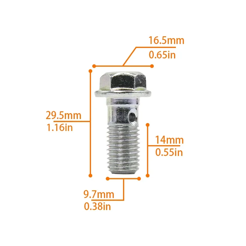 M10x1.25x1.0mm Universal Motorcycle Caliper Master Cylinder Brake Hollow Tubing Screw Brake Banjo Bolt For ATV Off-Road Scooter