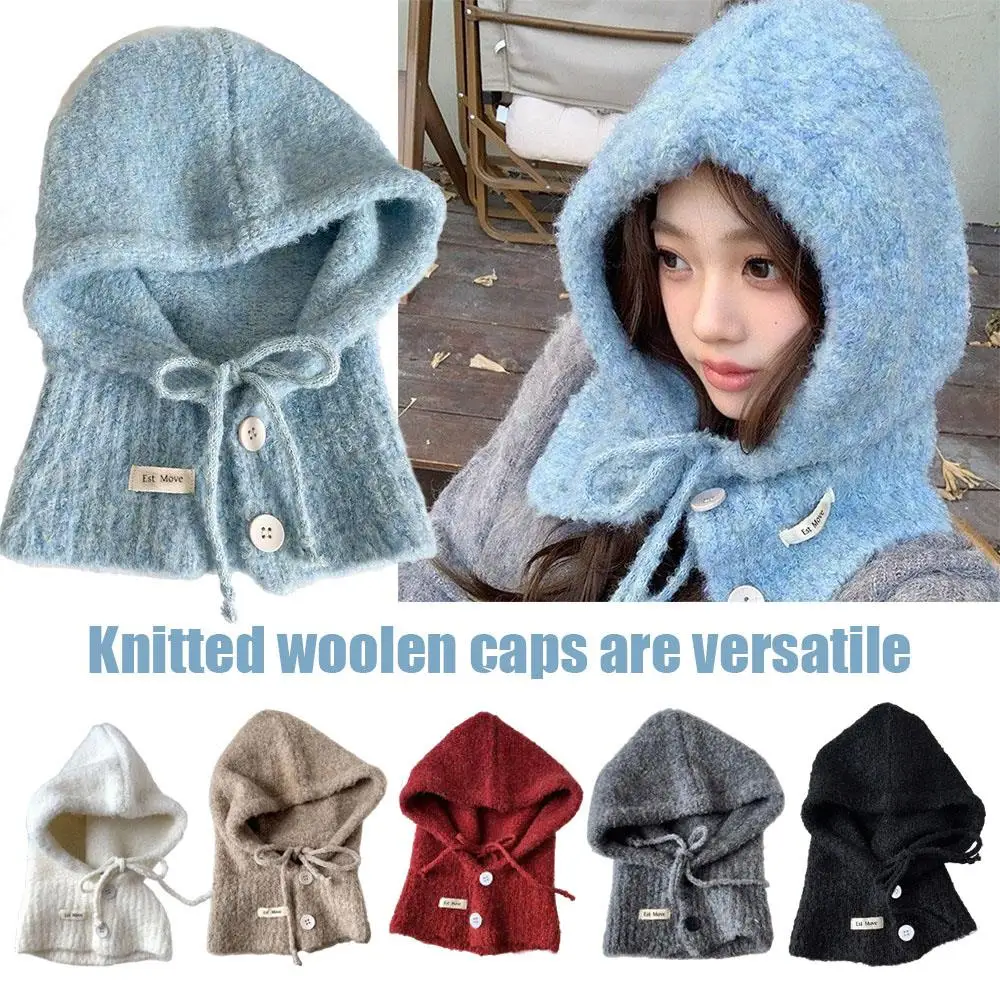 

One-Piece Scarf Knitted Cap Baroque Hat Multi-Functional Soft Anti-Hairy Warm Leisure Casual Women Autumn Season Windproof Hat