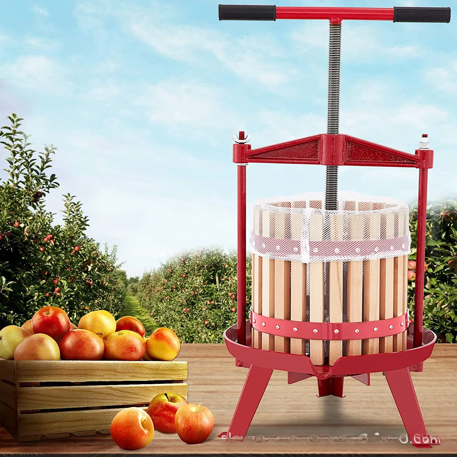 Honey, olive oil, apple, large manual stainless steel wine press