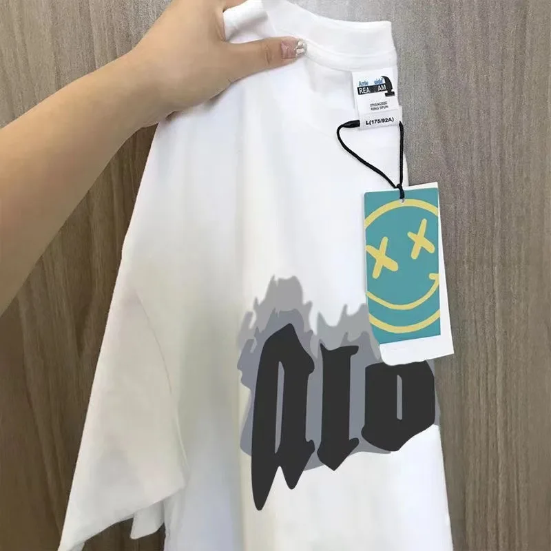 Fashion Round Neck Multiple Styles Short Sleeved Men Summer New Ice Shreds Snoopy Pattern High Street All-match White T-shirt