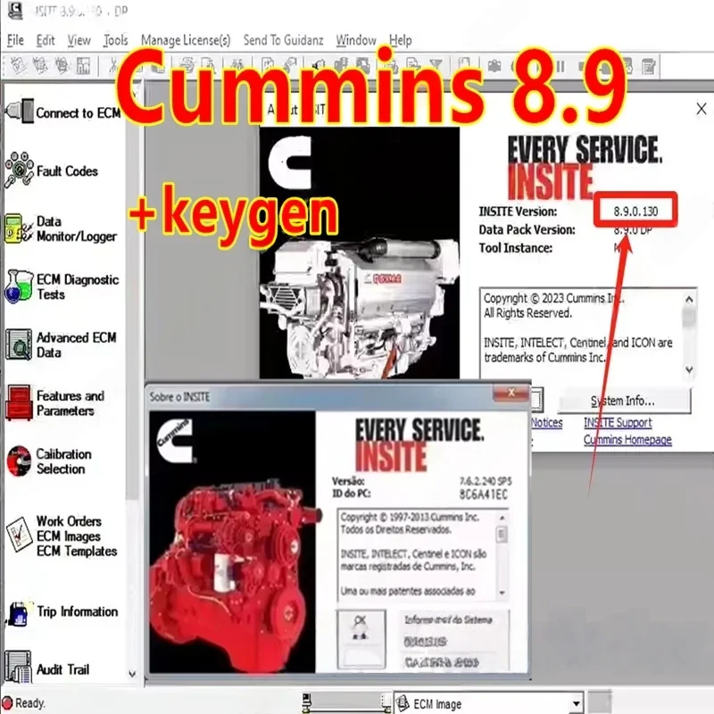 Cummin Insite 8.9 PRO, Engine Diagnostic Software with Keygen, +Free installation assistance