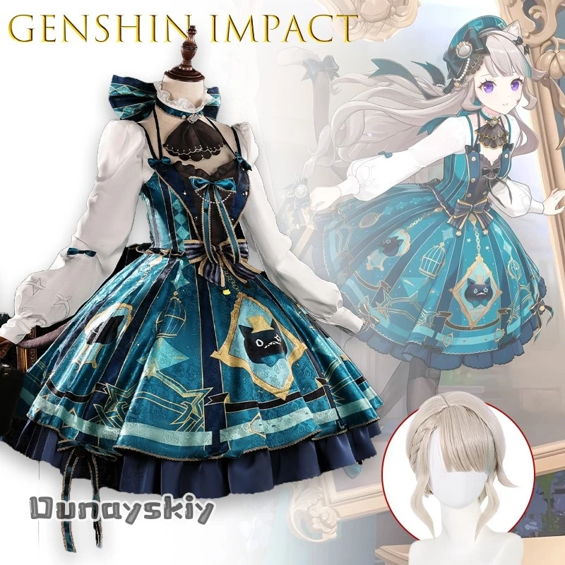 

AGenshin Impact Lynette Корейский кафе Linkage Косплей Костюм Аниме Gamer Экипировка Шляпа Сумка Реквизит Фонтейн Хэллоуин {Yumekiri}