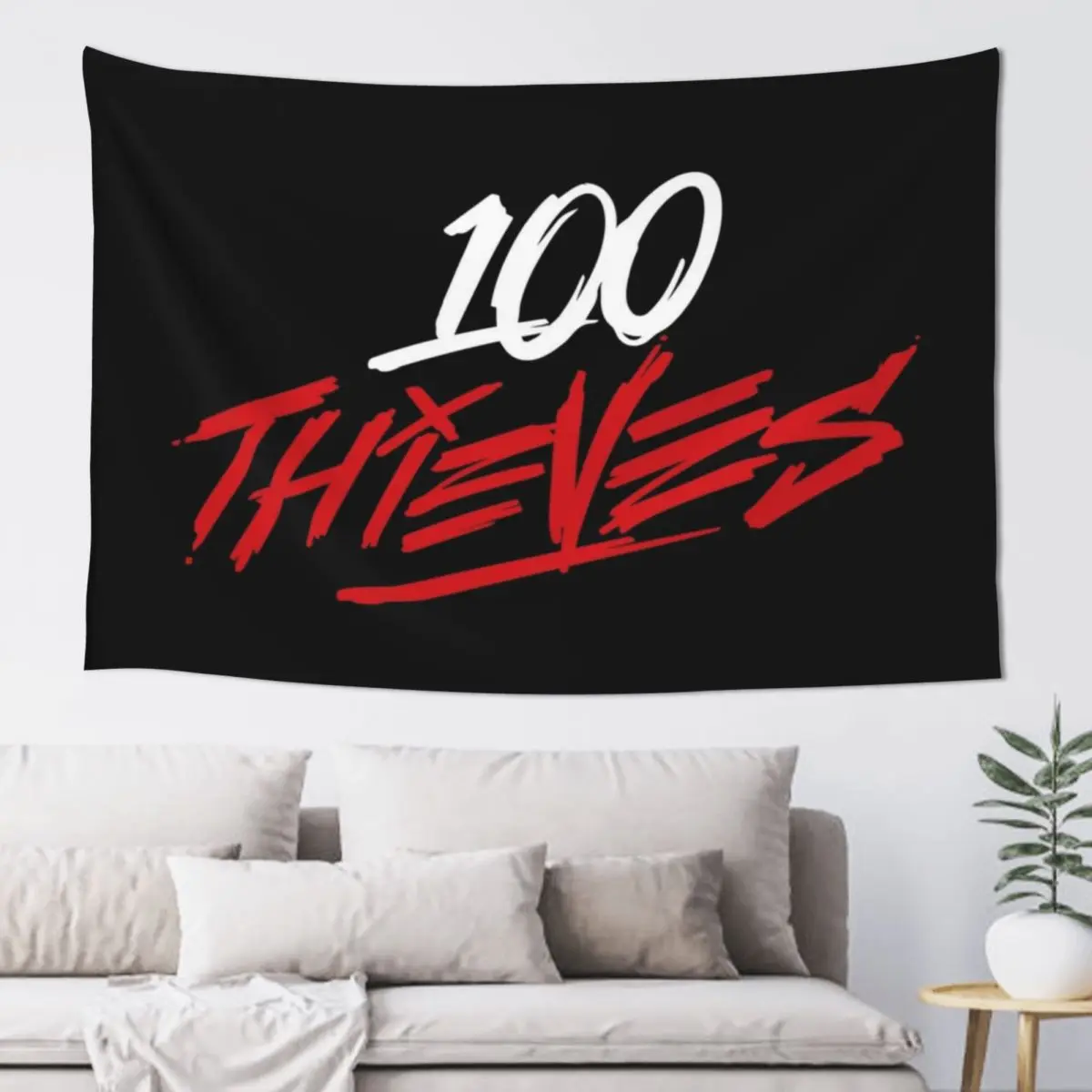 

Thieves Merch 100 Thieves Logo Tapestry Decoration For Bedroom Room Decorations Aesthetics Decorative Wall Tapestry