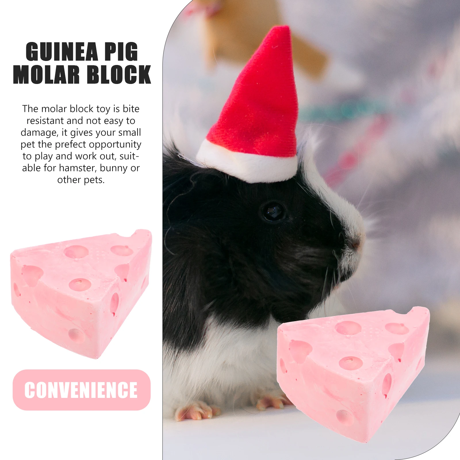 

2pcs Molar For Hamster Guinea Pig Chinchilla Bunny Teeth Grinding Calcium Chew Cheese Shape Durable Pet Stone Hamster Molar