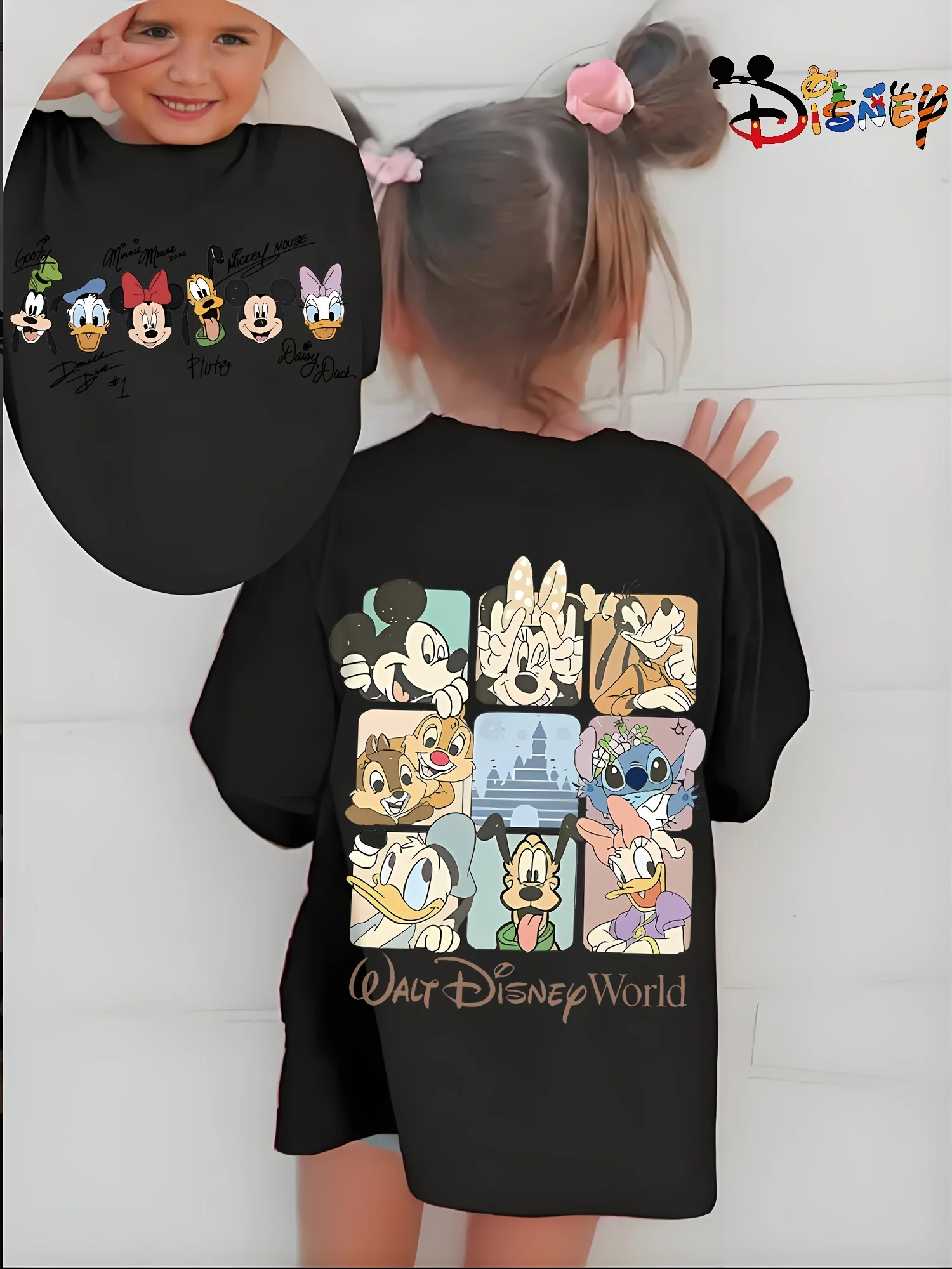 Disney Family Print Tops, Men's and Women's Parent-child Outfits, Universal Fashion Short-sleeved T-shirts, Outdoor Casual