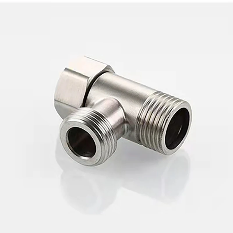 Valvola deviatrice per WC in acciaio inossidabile 304 Adattatore a T G1/2 "Valvola a T Tubo dell'acqua a tre vie per bagno Bidet Spruzzatore Raccordi per doccia