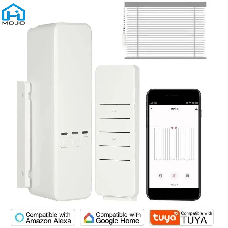 Smart Blinds Motor Tuya WiFi Electric Chain Roller Blinds Shade Shutter Drive RF Remote Kit Smart Life App via Alexa Google