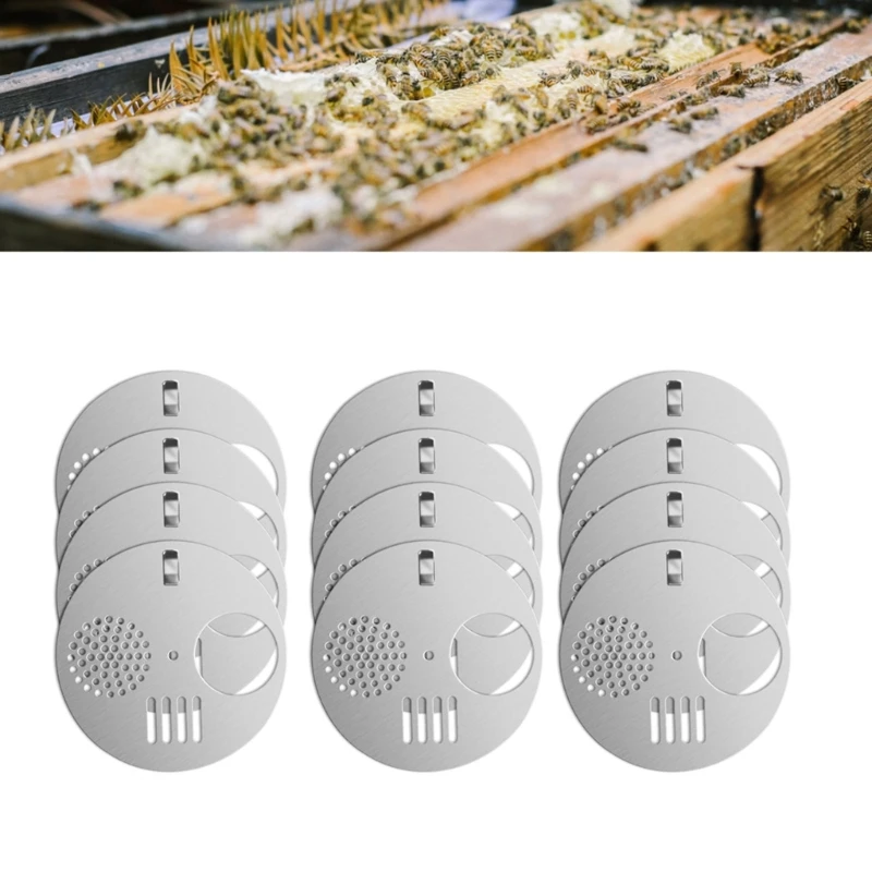 CPDD 12ピース ステンレススチールエントリーセット 蜂の巣入口ゲート 養蜂用品