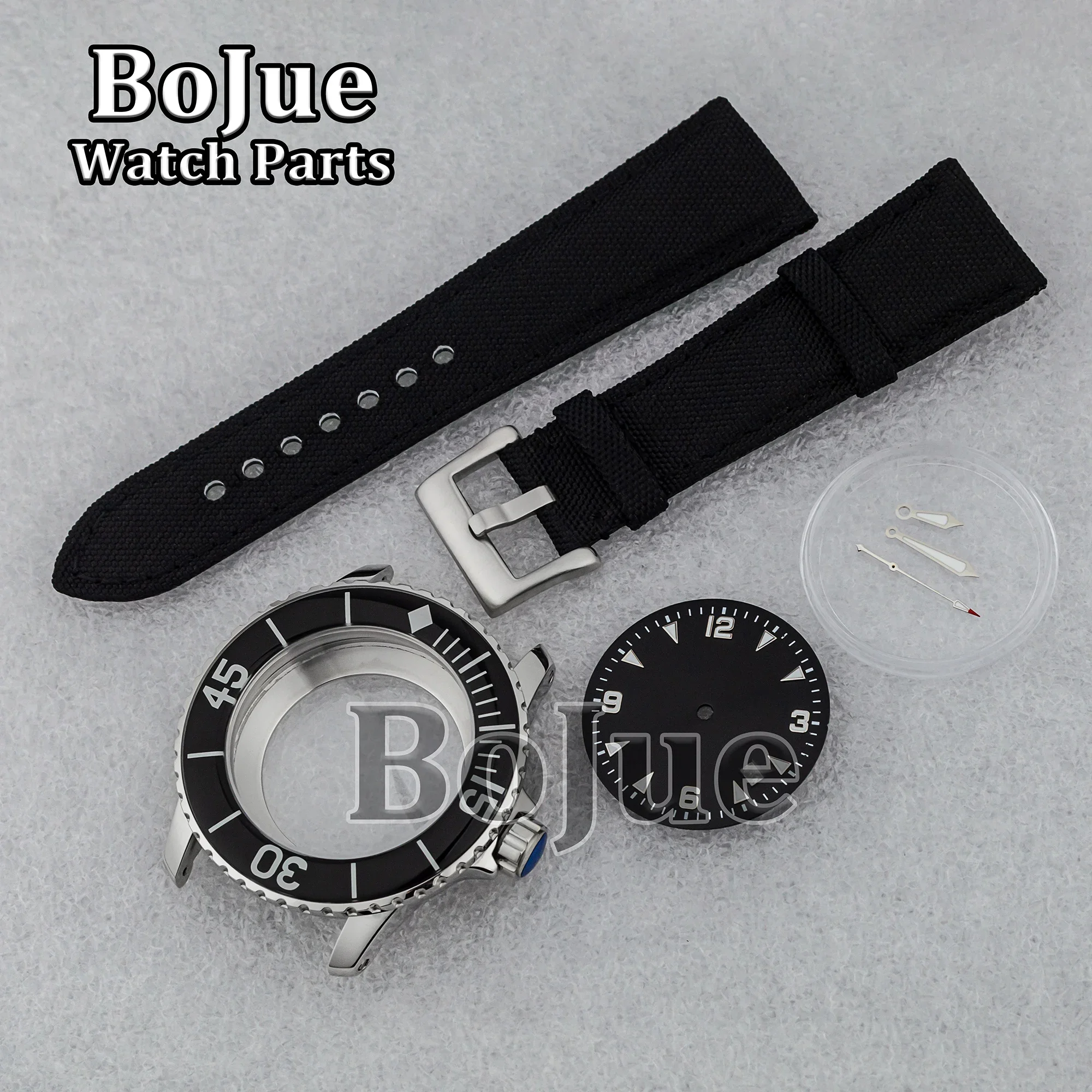 

for Fifty FATHOMS Fit NH34 NH35 NH36 Watch Case Dial Hands Pointers Genuine Leather Strap 5ATM Waterproof Men Watch Parts Case