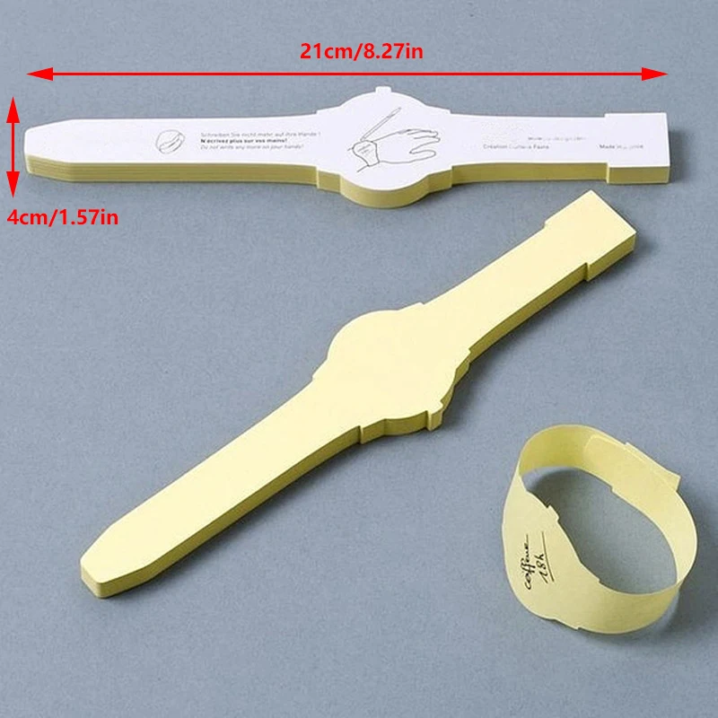 Alarm Clock Bracelet Sticky Note Pads To Do List Paper Wrist Watch Shape Sticky Reminder Adhesive Tearable Sticky