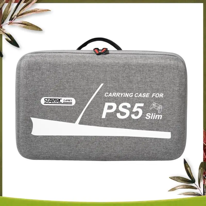 

New-For Sony PS5 Slim Storage Bag Large Capacity Shockproof Travel Case With Shoulder Strap For PS5 Slim Console Controller