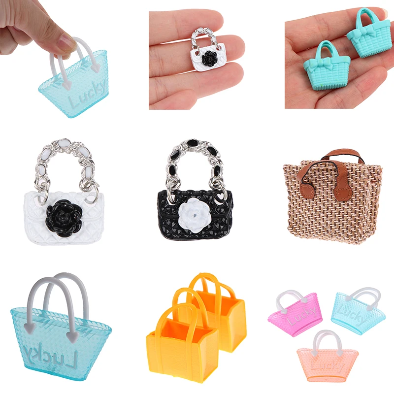 Fashion 1/6 1/12 Dollhouse Miniature Suitcase Mini Bag Backpack Doll Luggage Box Handbag 