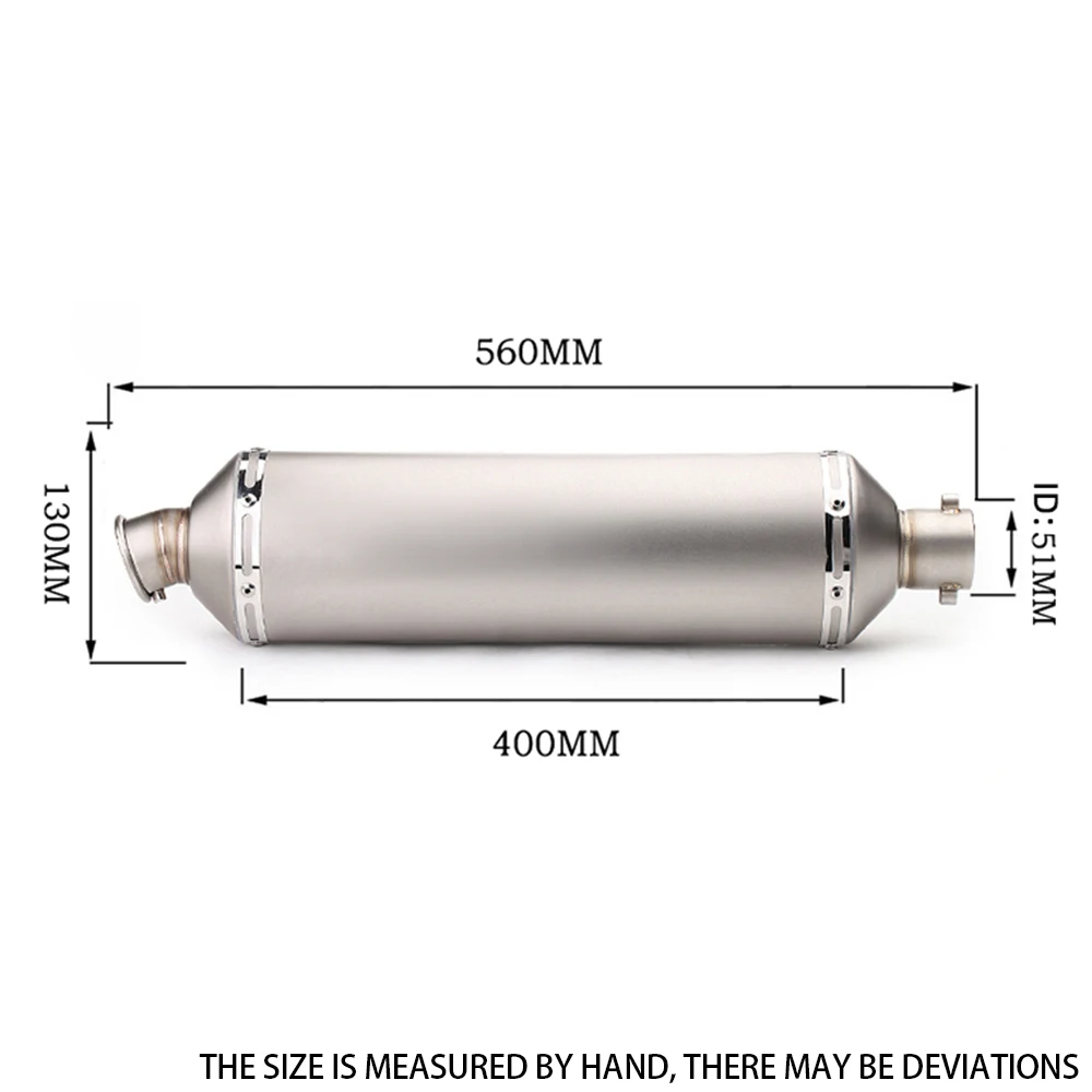 Universal 38-51mm oblique exhaust pipe professional T128 stainless steel tailpipe