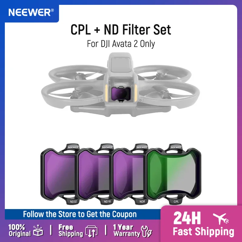 Conjunto de Filtros NEEWER CPL + ND, (ND8/16/32) Filtro Polarizador Circular para Acessórios de Drone DJI Avata 2