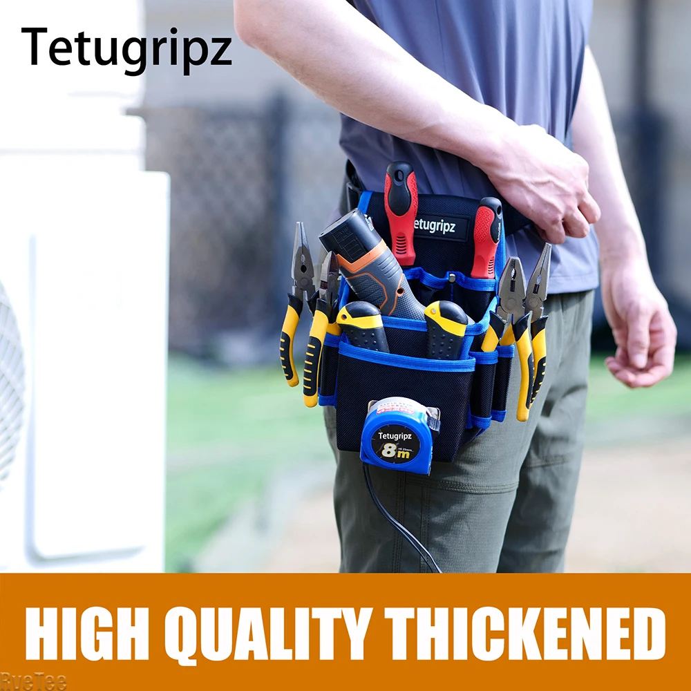 

Высококачественная утолщенная сумка-пояс для инструментов с крючком для рулетки, органайзер для инструментов электрика и плотника