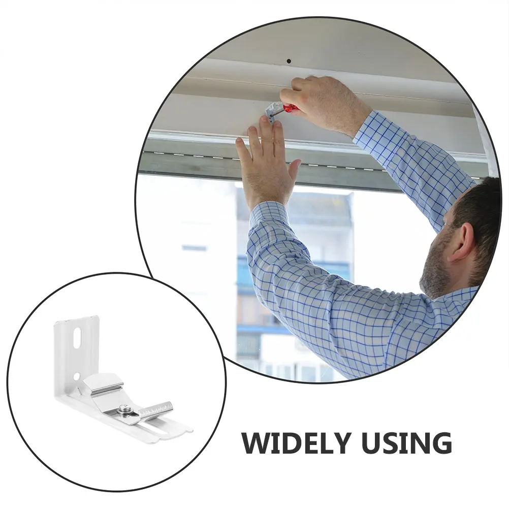 

2Pcs Vertical Blind L Brackets Sturdy Metal Curtain Support Mounting Bracket for Window Door Curtain Rail Holder