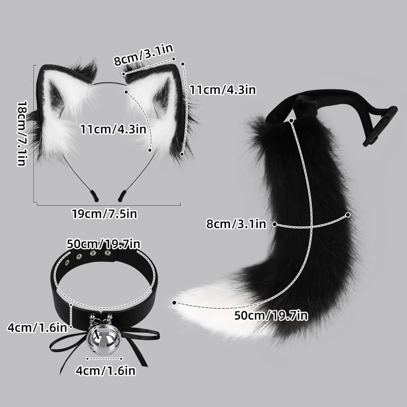 and Tail Headband for Women and Girls, Cosplay Accessories for Role Play