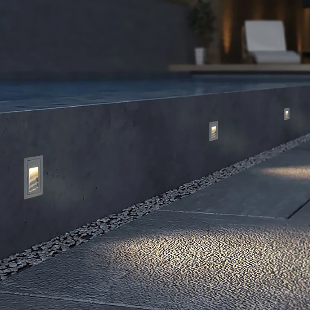 

3W Ip65 Aluminum Recessed Stair Wall Light Outdoor Recessed Step Light Stair LED Light