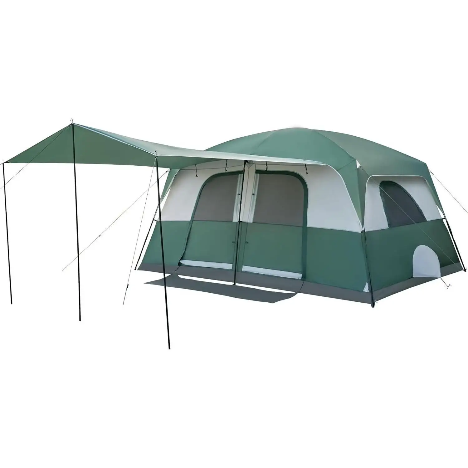 خيمة تخييم عائلية تتسع لـ 10 أشخاص مع شرفة، خيمة تخييم عائلية كبيرة بارتفاع طويل، تهوية جيدة، مقاومة للماء كبيرة #1
