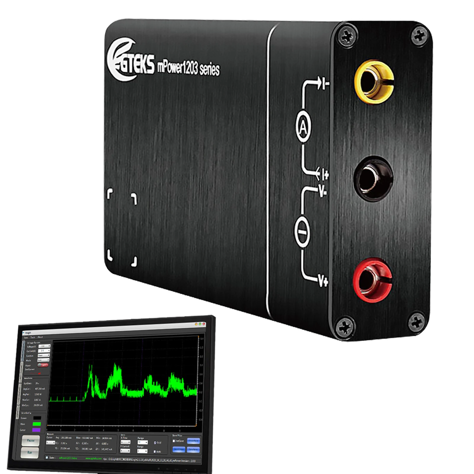 Portable DC Analysis Power Supply Power Monitor Dynamic Current Waveform Display, High-Precision Current Testing