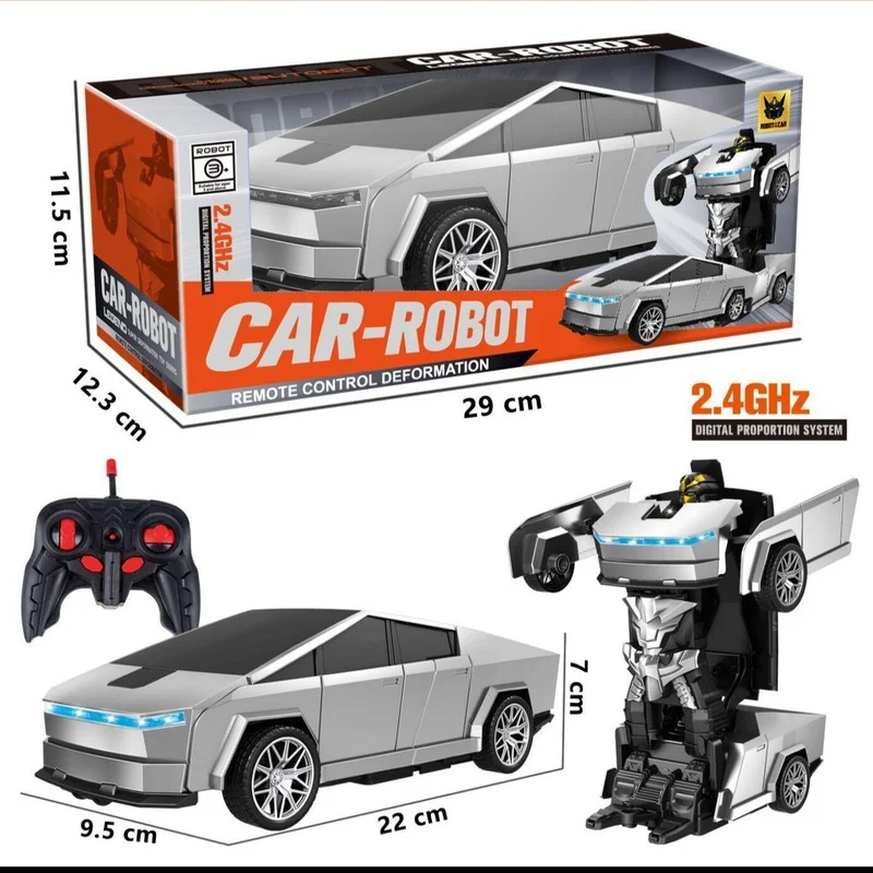 

New Remote Controlled Transforming Cybertruck One Button Deformation Electric Toy Racing Car For Boys Kids Children Indoor Play