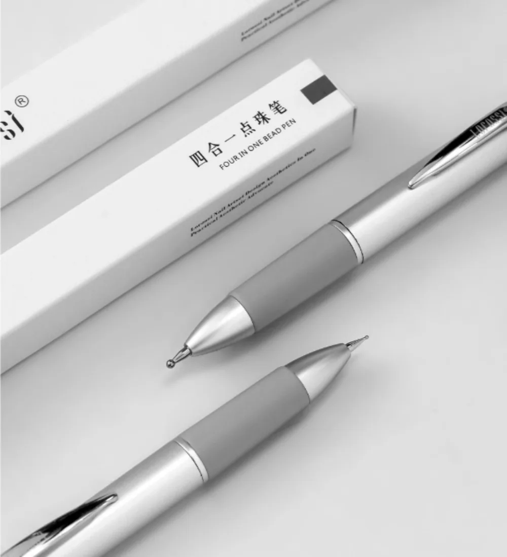 RSNAIL 5-in-1-Punktierstift mit 4 austauschbaren Köpfen, multifunktionales Nagelkunstwerkzeug für DIY-Maniküre-Set
