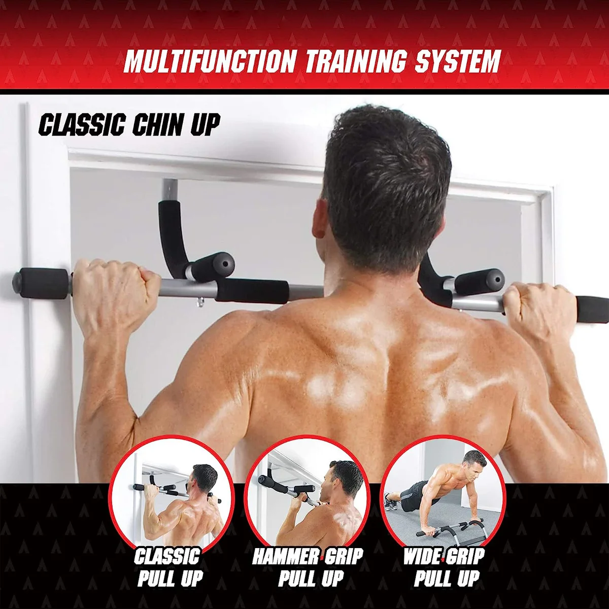 Pull Up Bars, Wall Mounted Door Horizontal Bar Chin Up Bar, Multi Gyms for Home, Strength Training Fitness Equipment