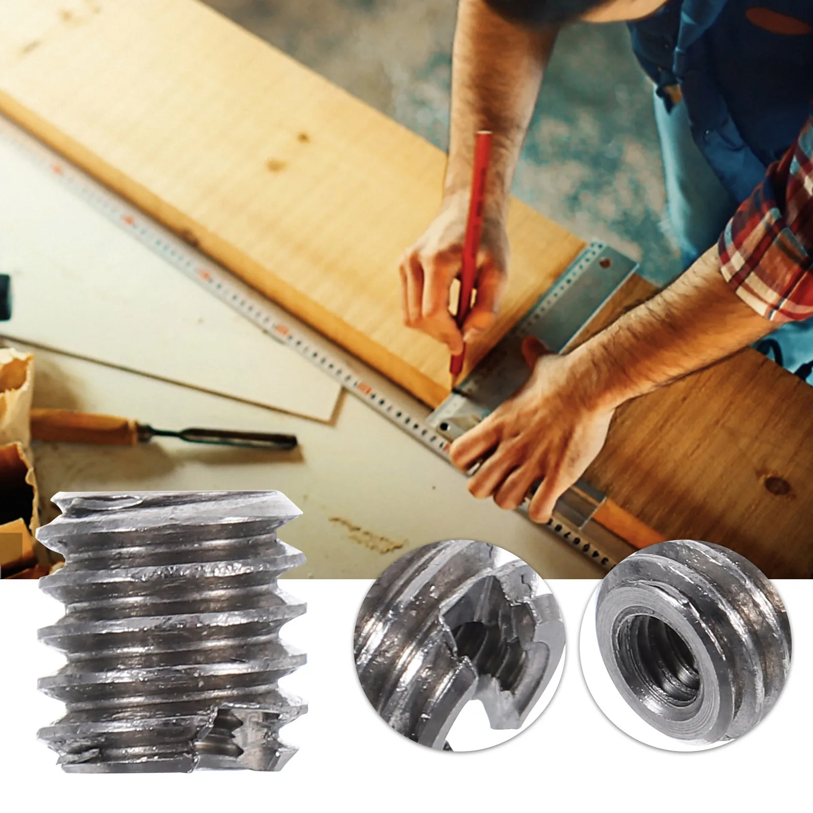 

10Pcs Threaded Insert Stainless Steel M2xm4x4mm Wood Bolt Fastener Female Thread Nut for Furniture Woodwork Hardware