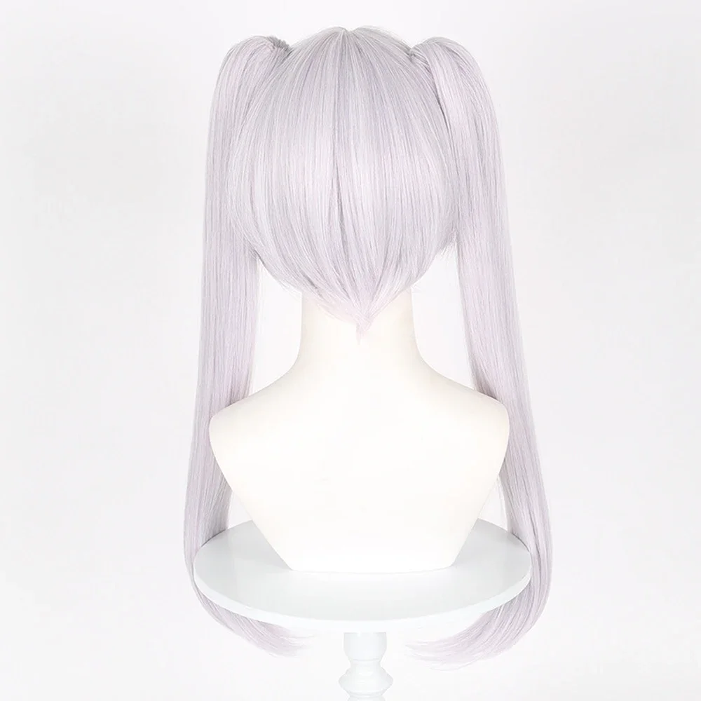 RANYU Synthetic Wig Women Long Straight Silvery White Anime Cosplay Hair Heat Resistant Wig For Daily Party