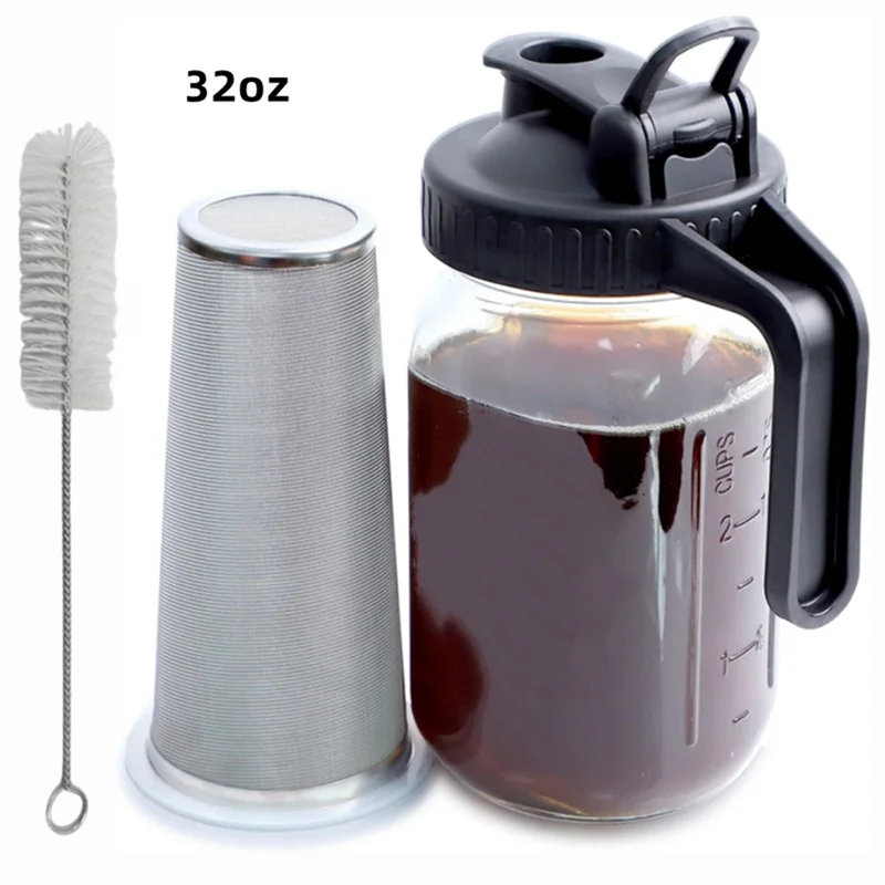 

CQMF-Graduated Mason Jars Cold Water Jugs Glass Jug Sets Coffee Filters Handle Lids Glass Bottles