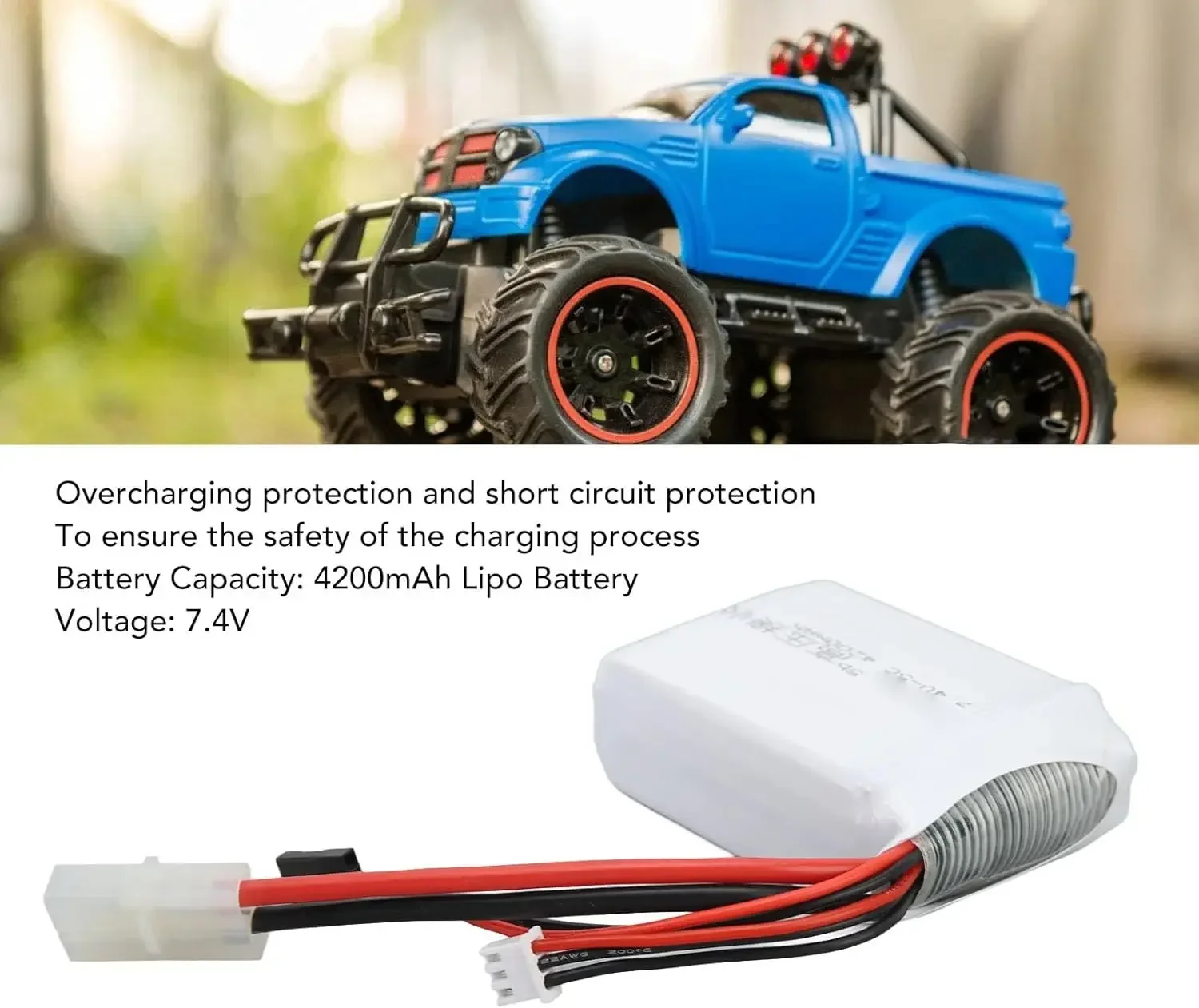 7.4V 4200mAh High Voltage Receiver Lipo Battery Tamiya Plug for ELK-RACING baja 5B 5t 5sc RC Car Model Accessory