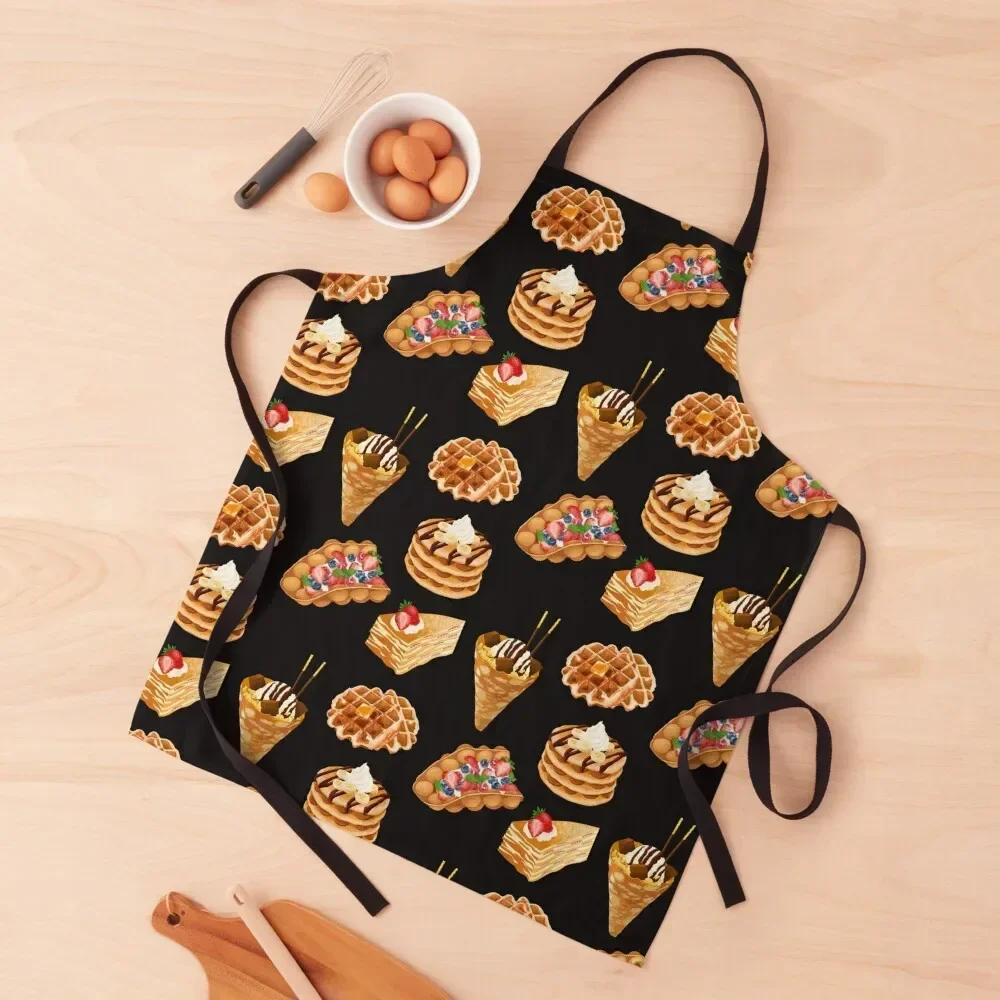 Assorted Crepes, Pancakes and Waffles Apron for women halloween Chef Uniform Women Apron