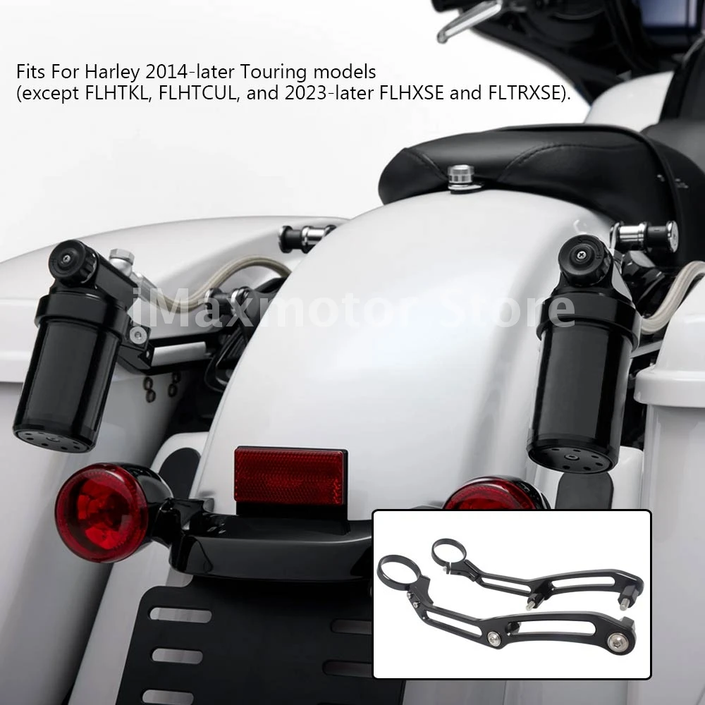 Motorcycle Remote Reservoir  Shocks Bracket Mount Clamps Hardware For Harley Touring Electra Road Street Glide Road King 14-Up