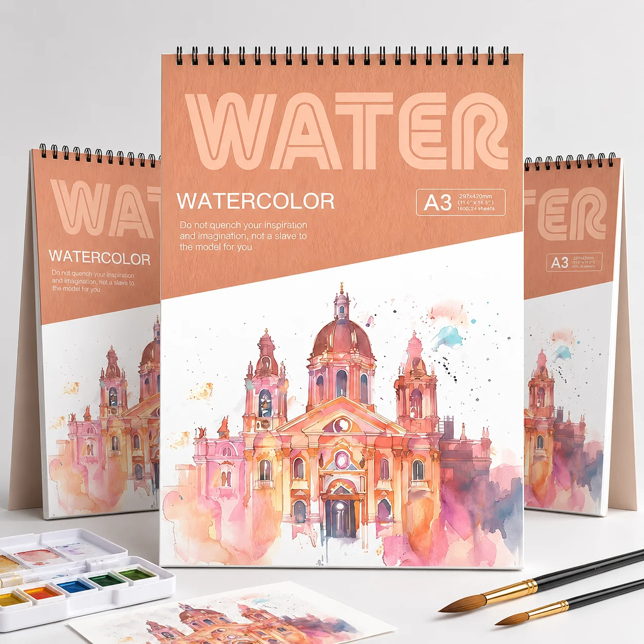 No Bleed-Through A3 Sketch Pad - 160gsm Extra Thick Paper for Markers & Colored Pencils - Durable Spiral Binding Art Journal for Daily Practice