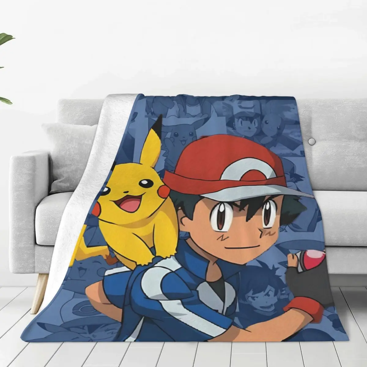 Pikachu Soft Warm Blankets Travel Office Plush Throw Blanket Fluffy Couch Chair Flannel Bedspread Sofa Bed Cover