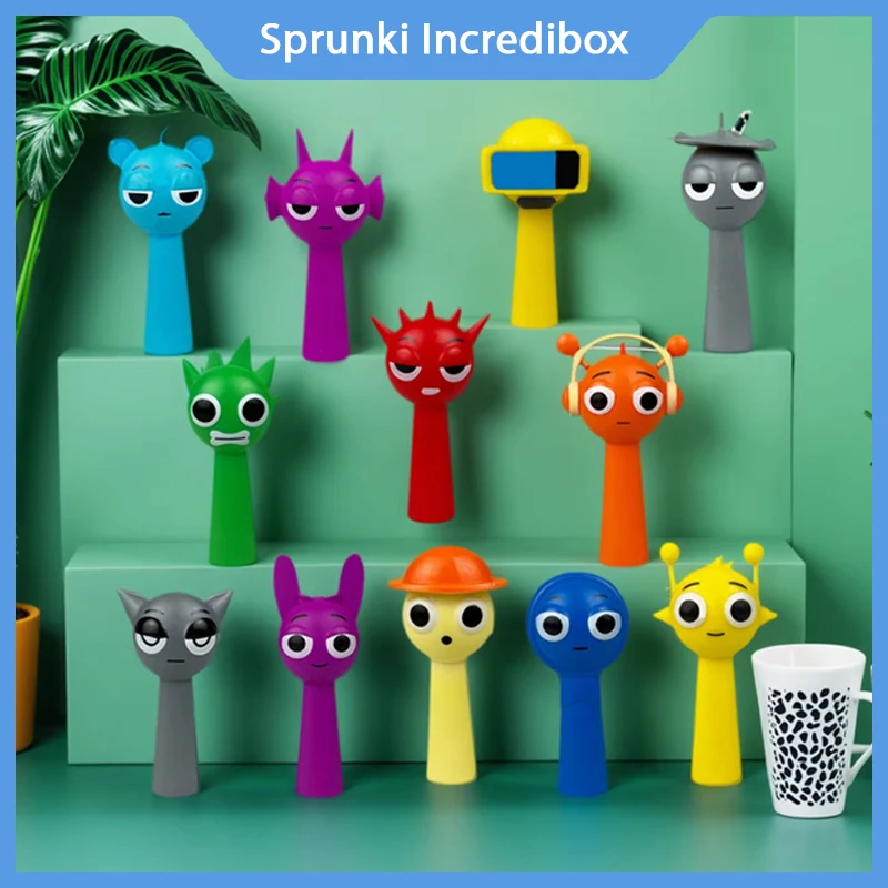 Hot Sprunki Figures Sprunki Incredibox Mode Toys 12pcs/Set Anime Figures Sprunki Game Sticker Birthday Christmas Customized Gift