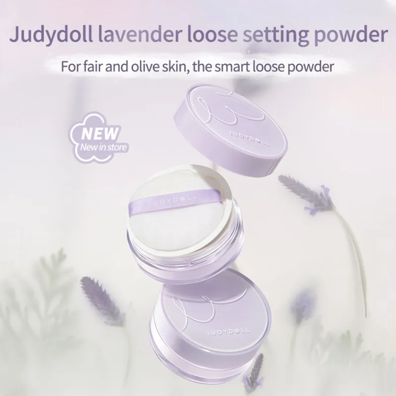 Judydoll Loose Powder Makeup Oil Control Transparent Finishing Powder Waterproof Cosmetic Face Setting With Puff