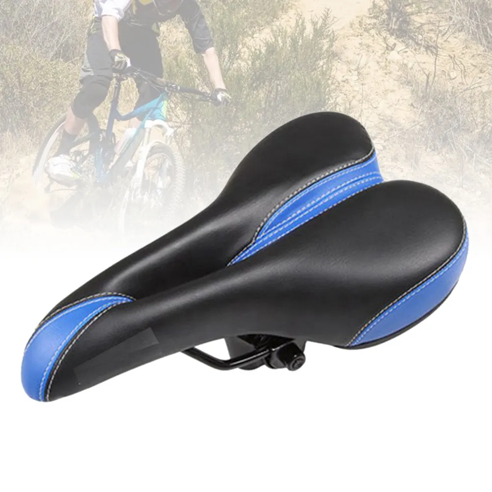 

Blue Comfortable Super Wide Bike Saddle Cushion Shockproof Seat Pad for Road Mountain Bikes Bike Saddle Cycle Seat