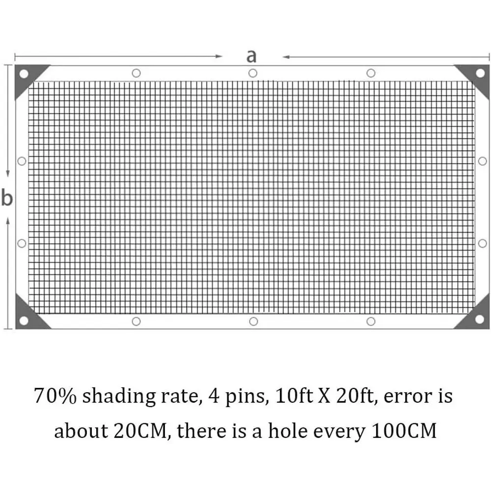 Durable 70% Shade Cloth 10x20ft - UV Protection Mesh for Garden, Patio, Greenhouse, and Chicken Coop