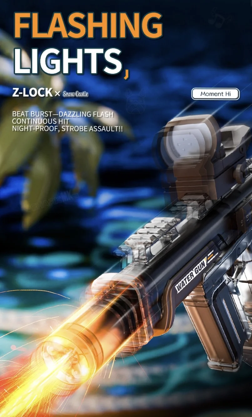 Electric Water Gun Fully Automatic With Flashing Cool Lights_voghion.com