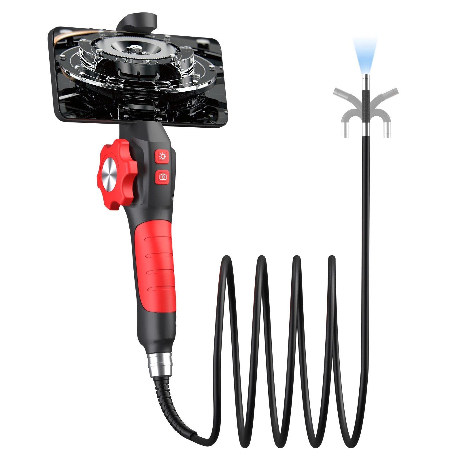 6mm WIFI Endoscope 2MP 2Way Articulate 180Degree Steering Rotation Steering Industrial Endoscope Inspection Microscope Camera