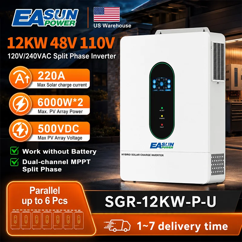 EASUN POWER 12000W Split Phase Inverter 12KW 48V 110V Hybrid Solar Inverter 220A MPPT Paralleled With WiFi Solar Controller Inversores