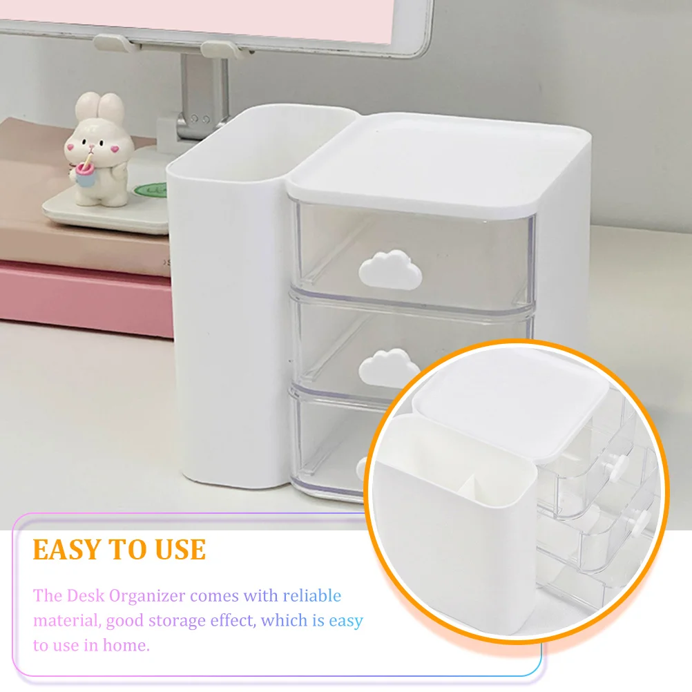 Storage Box Holder Shelves Bins Office Case Plastic Desk Organizer Practical Desktop Drawer Style Makeup