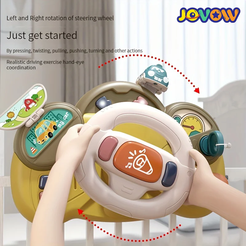 Infant Shining Simulation Steering Wheel Toys Children's Toy Kids Early Education Copilots Stroller Steering Wheel Vocal Toys