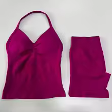 Conjunto de gimnasio de impacto para mujer, camisetas sin mangas con espalda descubierta, pantalones cortos sin costuras de cintura alta, traje de gimnasio, ropa deportiva, conjuntos de entrenamiento, 2 uds. - AliExpress 201768104