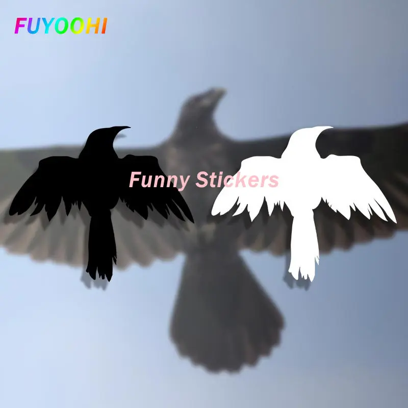 FUYOOHI Funny Stickers Raven Silhouette Car Stickers Die Cut Waterproof Decals Creative Motorcycle Decor Vinyl Car Wrap Decals