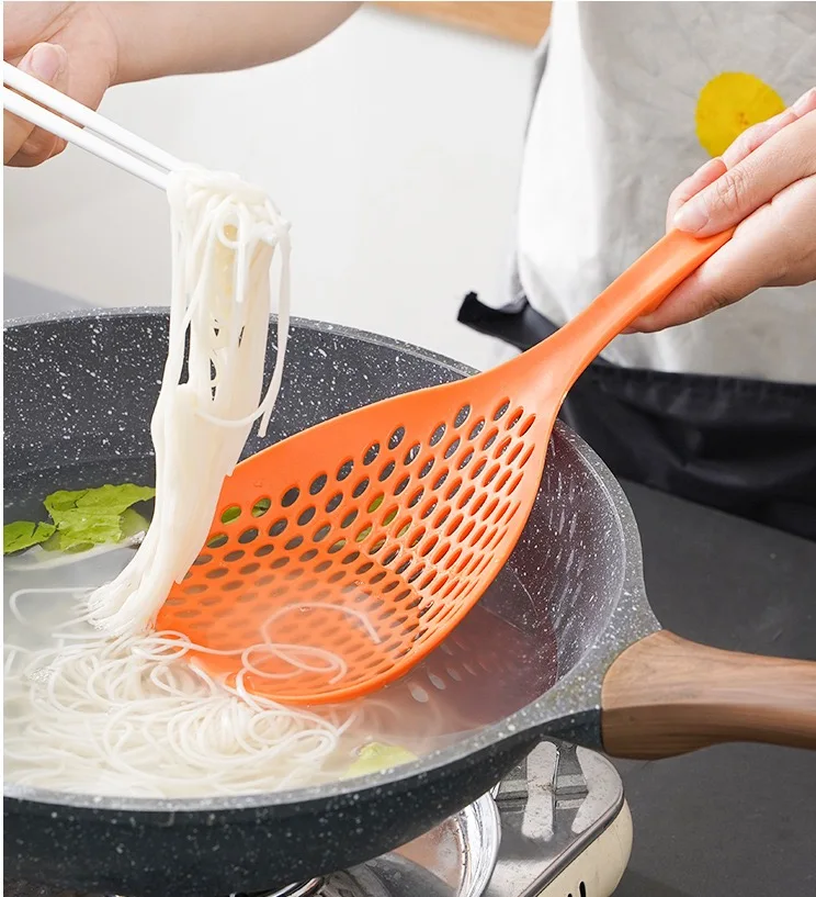 Plastic Slotted Skimmer Spoon Large Hole Strainer Ladle for Noodle Dumpling Vegetable Kitchen Cooking Colander Scoop