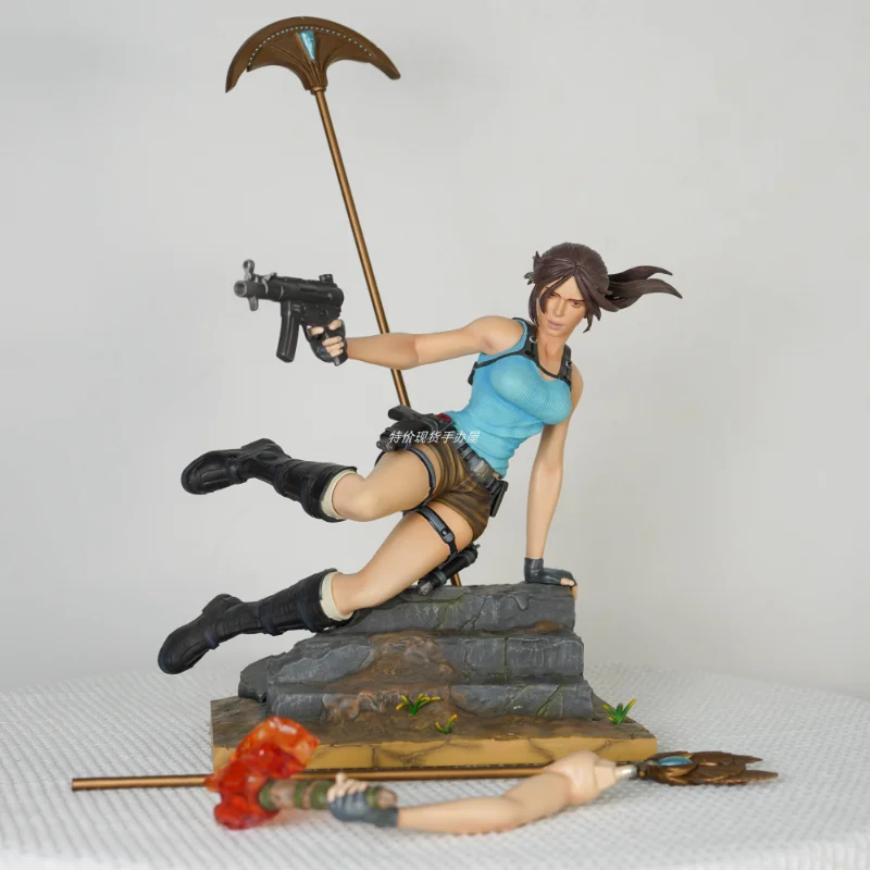 Genuine Gaming Heads Tomb Raider Toys Laura Lara Temple Handmade Statue Action Figures Garage Kit Game Toy Gifts for Childrens